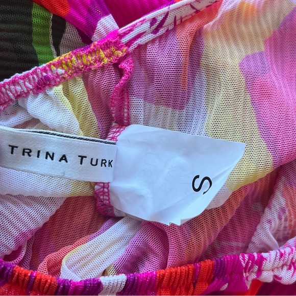NEW Trina Turk Women's Bloom Semisheer Mesh Cover-Up Maxi Dress Size Small - Picture 7 of 9